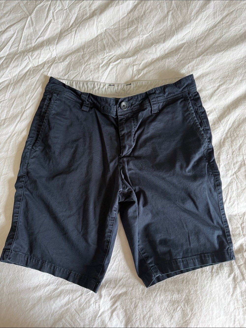 Armani Exchange Men's Navy Flat-Front Chino Shorts